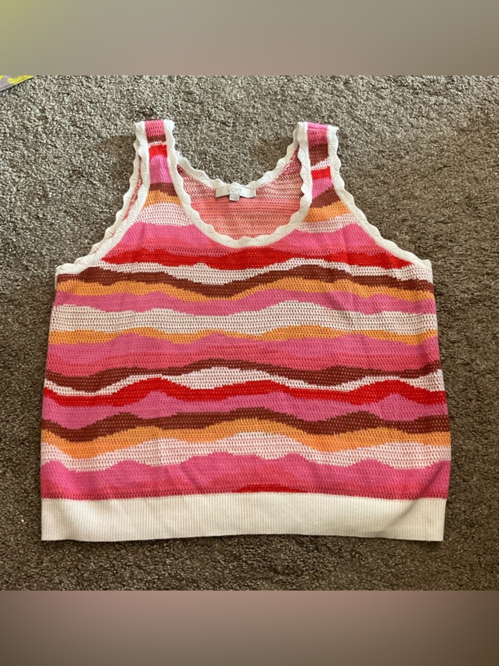 Loft Crochet Knit Summer Tank Top XL